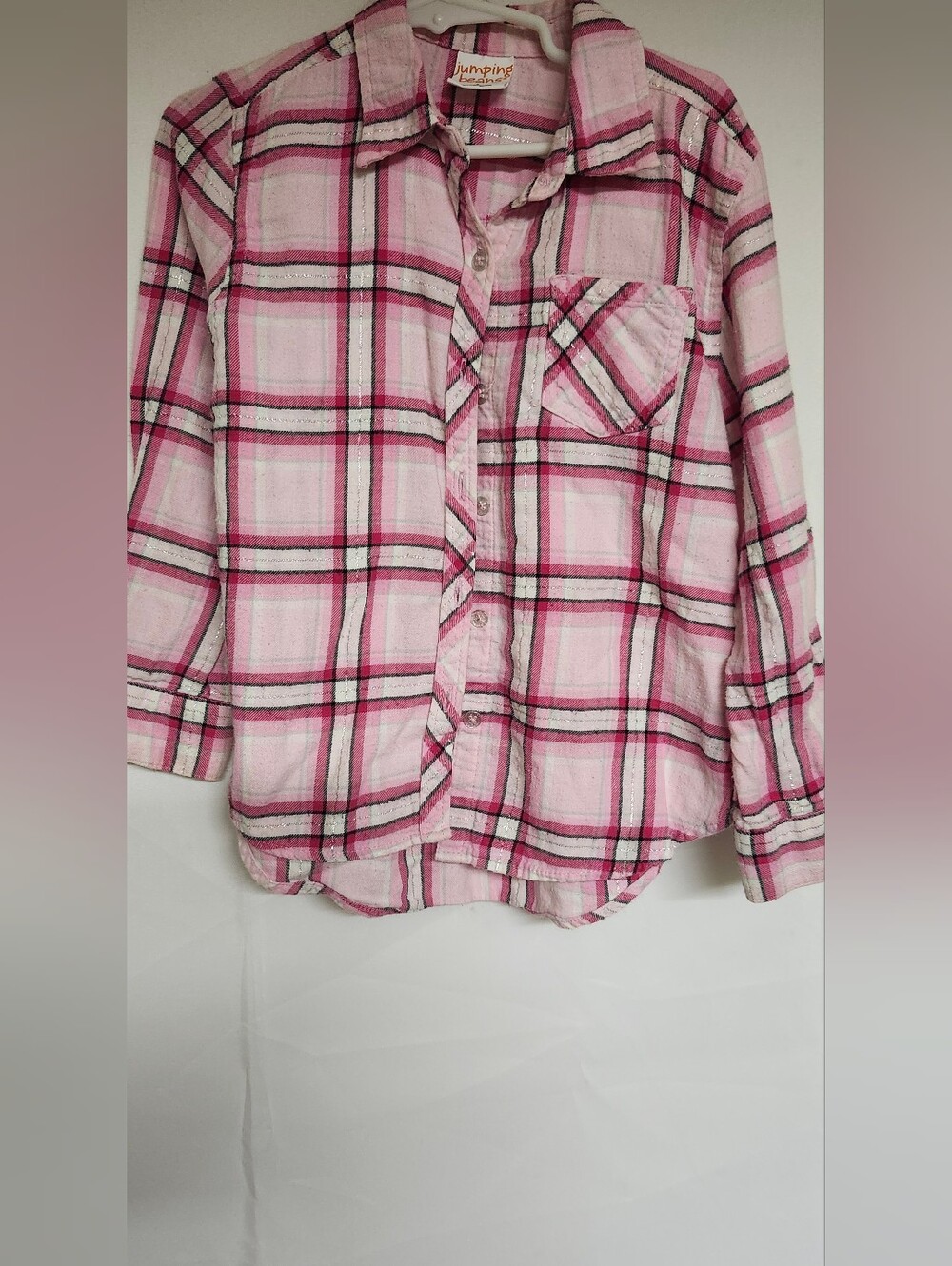 jumping beans Pink and White Plaid Button-Down Shirt